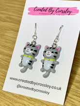 Load image into Gallery viewer, Colourful Cat Charm Earrings
