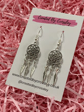 Load image into Gallery viewer, Feather Dreamcatcher Charm Earrings
