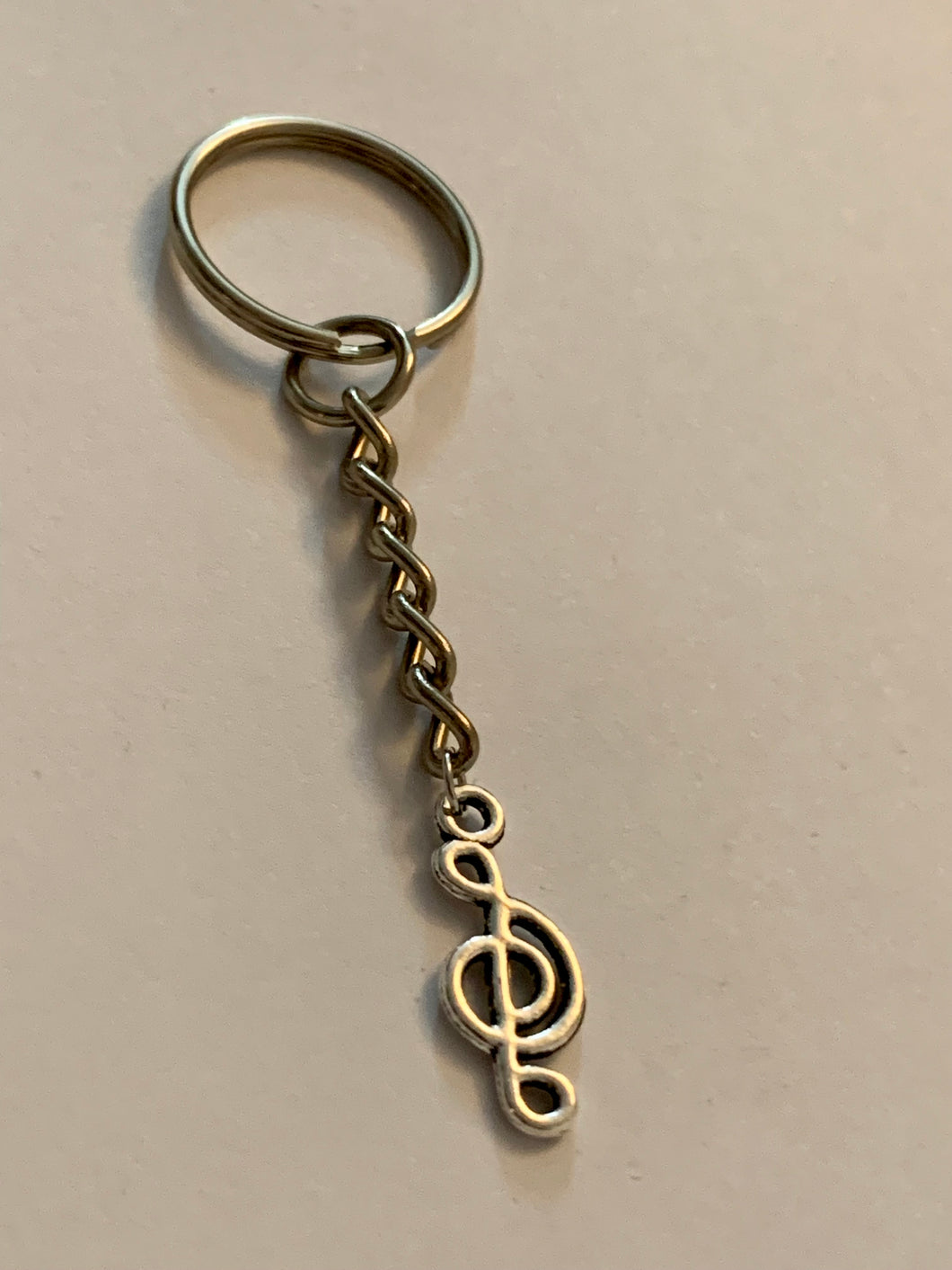 Swirly Treble Clef Charm Keyring