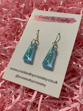 Load image into Gallery viewer, Sparkly Blue Resin Earrings
