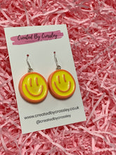 Load image into Gallery viewer, Smiley Face Charm Earrings
