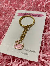 Load image into Gallery viewer, Pink Swan Charm Keyring
