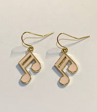 Load image into Gallery viewer, Pink Music Note Charm Earrings
