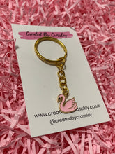 Load image into Gallery viewer, Pink Swan Charm Keyring
