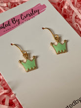 Load image into Gallery viewer, Mini Crown Charm Earrings
