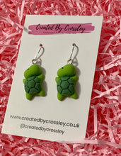 Load image into Gallery viewer, Sleepy Turtle Charm Earrings
