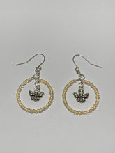 Load image into Gallery viewer, Handmade Beaded Hoop Earrings With Bee Charms
